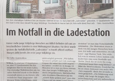 Foto des Zeitungsartikel über die Eröffnung der Ladestation